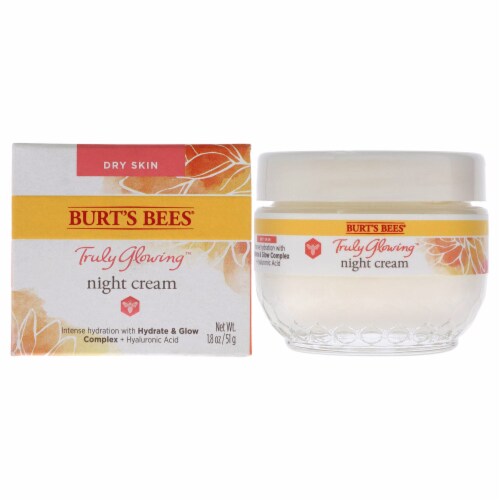 Burt S Bees Truly Glowing Night Cream for Dry Skin 1.8 Fluid Ounces (Pack of 6) Perspective: front