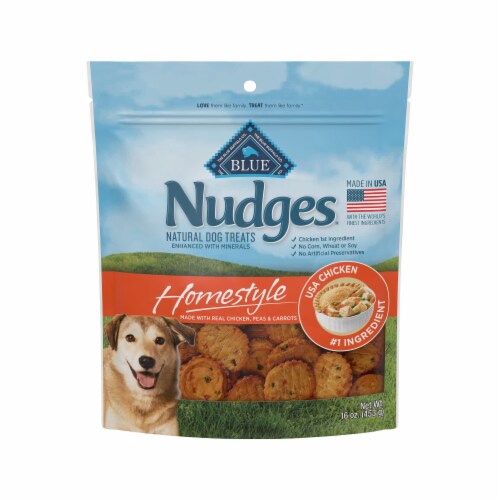 Blue Buffalo Nudges Homestyle Natural Dog Treats Chicken 16oz Bag Pack of 2 2 packs Foods Co