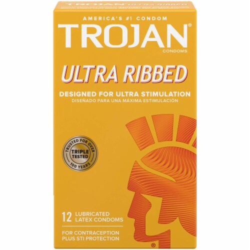 TROJAN Ultra Ribbed Premium Lubricated Condoms 12 Count Pack of 16 16 packs Fry s Food Stores