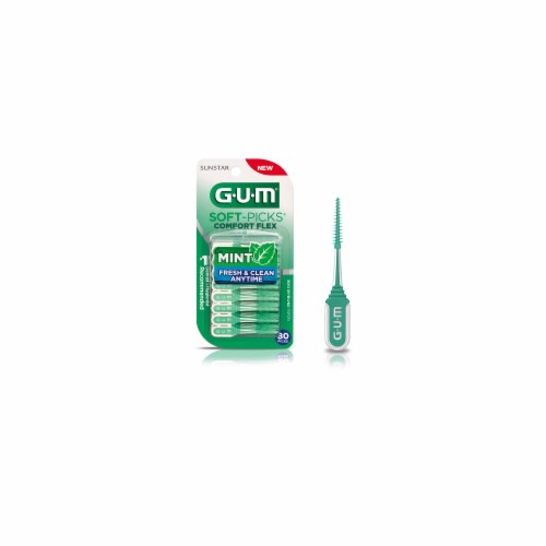 Sunstar GUM Mint Comfort Flex Soft-Picks 80 Count (Pack of 16) Perspective: front
