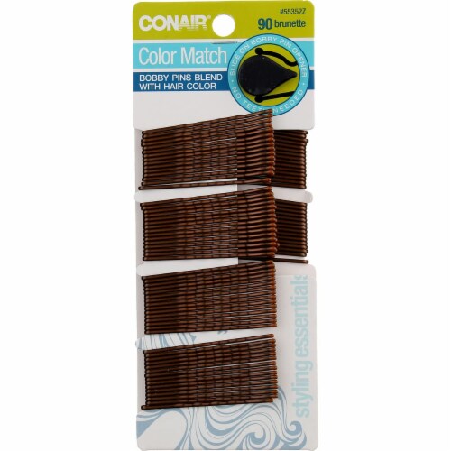 Conair Styling Essentials Bobby Pins Brown 90 Ct. Pack of 3 3 packs QFC