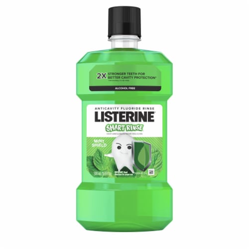 Listerine Smart Rinse Kids Anticavity Mouthwash, Mint Shield - 16.9 Oz (Pack of 16) Perspective: front