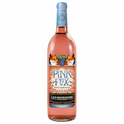 Les Bourgeois Vineyards Pink Fox Missouri Rose Wine Perspective: front
