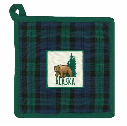 Arctic Circle Enterprises Frontier Plaid Bear Potholder Perspective: front