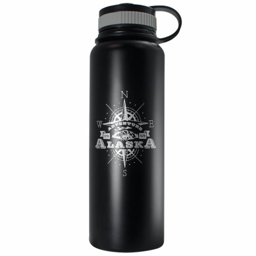 Arctic Circle Enterprises Alaska Compass Water Bottle - Black/White Perspective: front