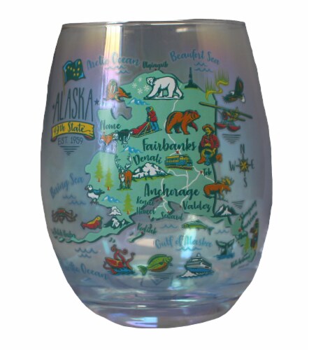 Arctic Circle Enterprises Alaska Icon Map Glass Perspective: front