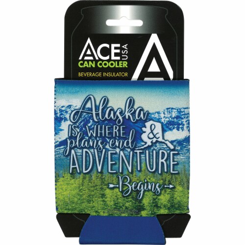 Arctic Circle Enterprises Alaska Adventure Can Cooler - Blue/Green Perspective: front
