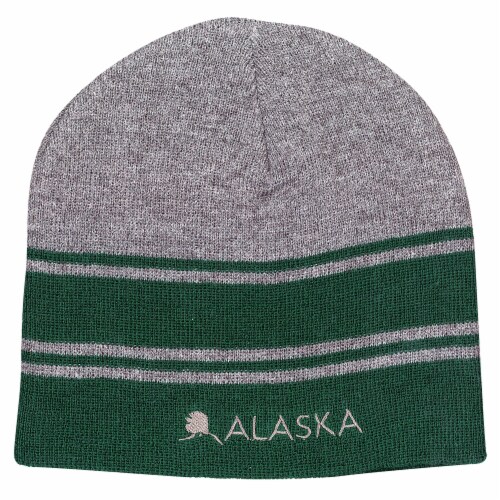 Arctic Circle Enterprises Striped Beanie Cap - Gray/Green Perspective: front