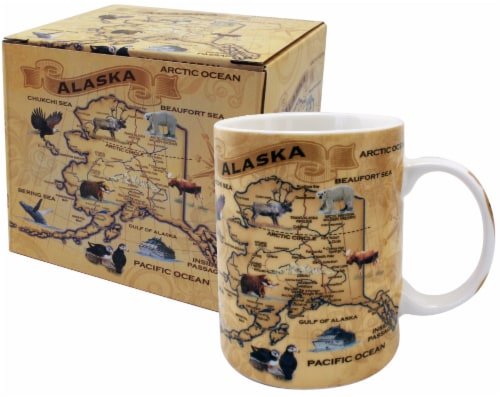 Arctic Circle Enterprises Alaska Vintage Map Mug Perspective: front
