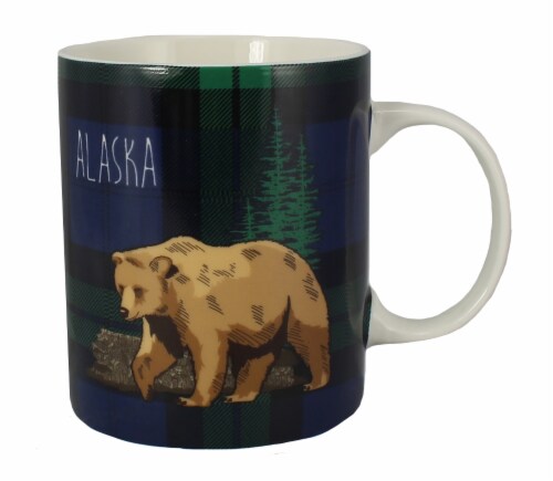 Arctic Circle Enterprises Alaska Frontier Plaid Bear Mug Perspective: front