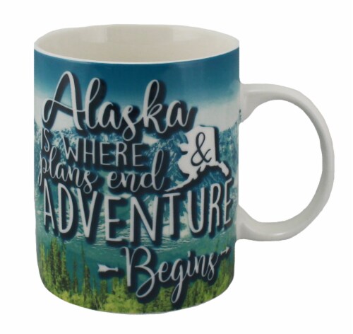 Arctic Circle Enterprises Alaska Adventure Mug - Blue/Green Perspective: front