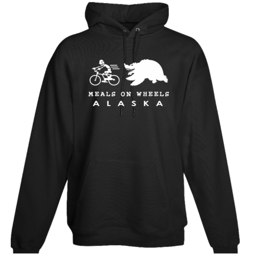 Arctic Circle Enterprises Alaska Meals On Wheels Hooded Sweatshirt - Black Perspective: front