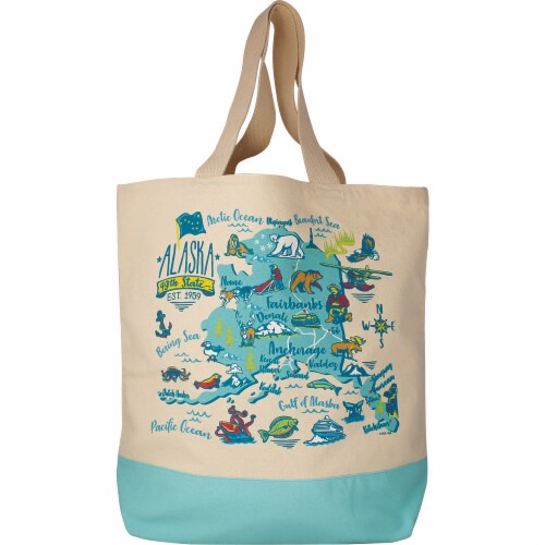 Arctic Circle Enterprises Icon Map Tote Bag - Mint Perspective: front