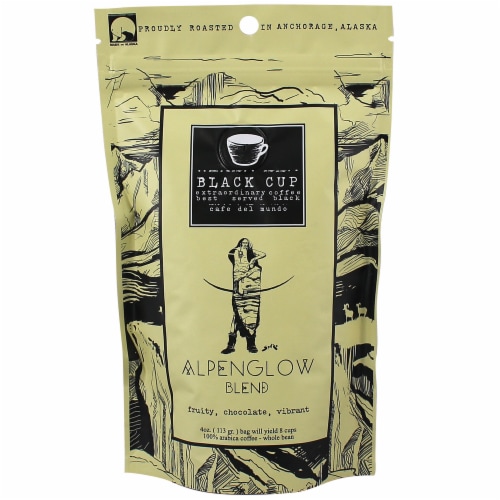 Arctic Circle Enterprises Black Cup Alpenglow Blend Whole Bean Coffee Perspective: front