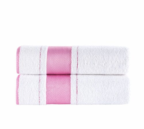 KAFTHAN Textile Fishbone Turkish Cotton Bath Towels (Set of 2) Perspective: front