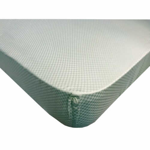 Organic Cotton Crib Fitted Sheets Sage Check Perspective: front