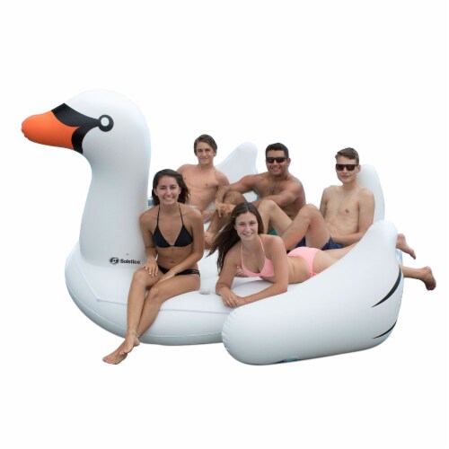 Swimline Giant Swan Inflatable Ride On Swimming Pool Float Raft