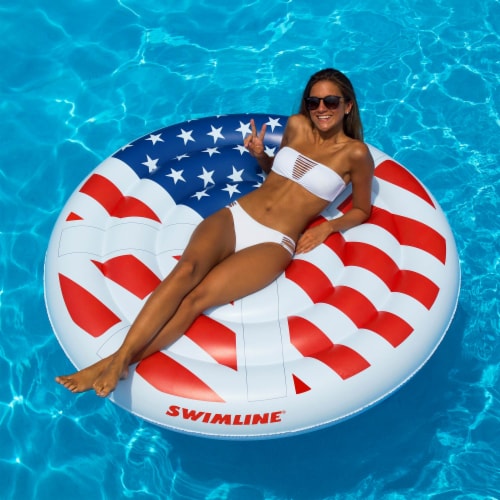 Swimline 60 Inflatable American Flag Peace Swimming Pool Floating Water  Raft, 1 Piece - City Market