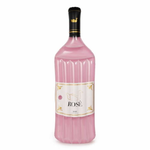 Swimline 90654 Giant Inflatable 94 Rosè Wine Bottle Pool Float Raft Mat, Pink Perspective: front