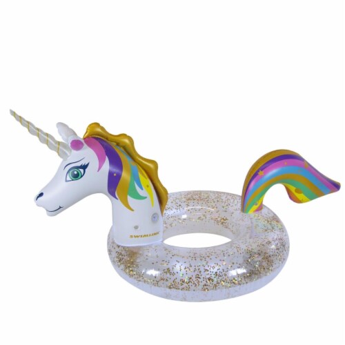 International Leisure Products 8061599 Unicorn Pool Inner Tube Float Perspective: front