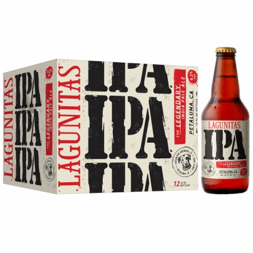 Lagunitas® IPA Craft Beer Bottles Perspective: front