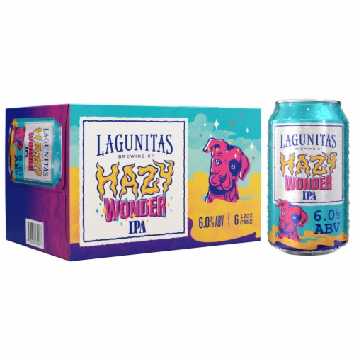 Lagunitas Hazy Wonder IPA Craft Beer Cans Perspective: front