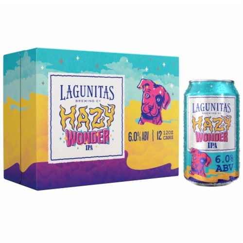 Lagunitas Hazy Wonder IPA Craft Beer Cans Perspective: front