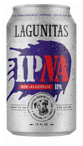 Lagunitas IPNA Non-Alcoholic IPA Beverage Perspective: front