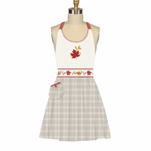 Kaydee Designs Harvest Blessings Apron - White/Gray Perspective: front