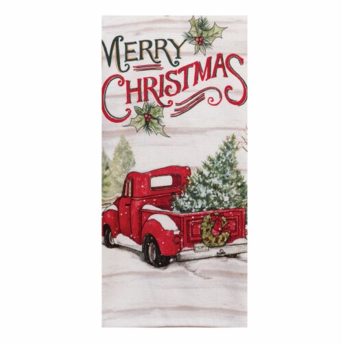 Kaydee Designs Evergreen Winter Truck Dual Purpose Towel Perspective: front