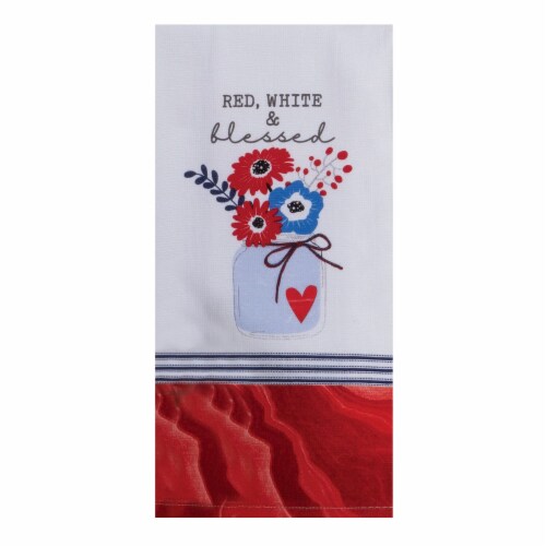 Kaydee Designs Red White & Blessed Dual Purpose Kitchen Towel Perspective: front