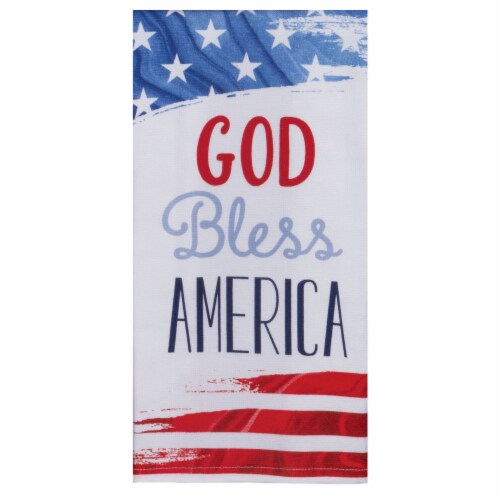 Kaydee Designs God Bless America Dual Purpose Kitchen Towel Perspective: front