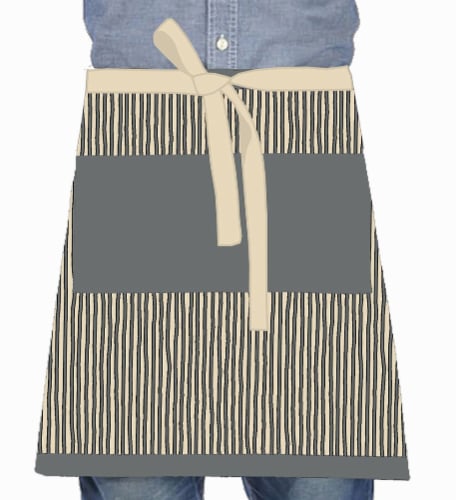 Kaydee Designs Graphite Bistro Apron Perspective: front
