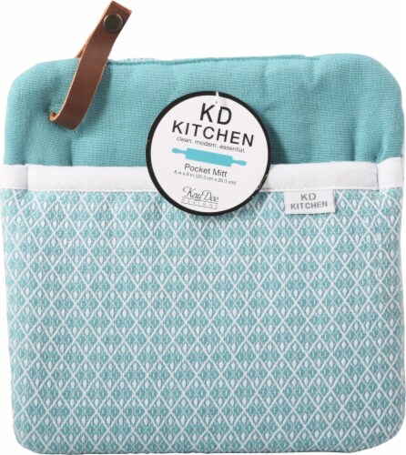 Kay Dee Designs KD Kitchen Pocket Oven Mitt - Aqua Hazel Perspective: front