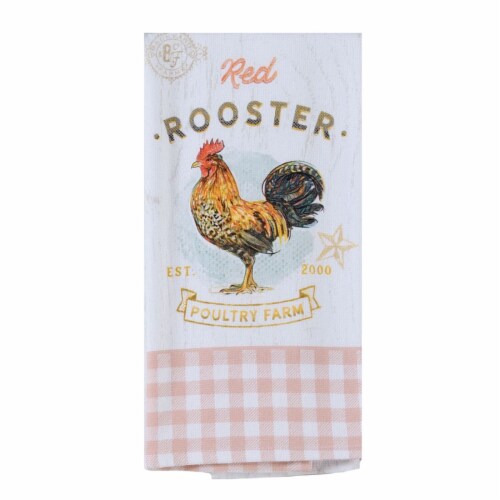 Kaydee Designs Red Rooster Kitchen Towel Perspective: front
