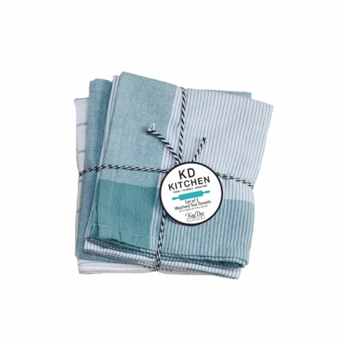 Kay Dee Designs® Woven Tea Towels - Aqua Haze Perspective: front