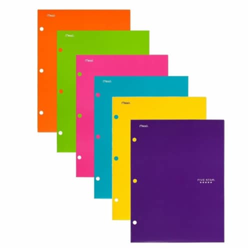 Five Star Pocket Folders with 4-Pocket&#44; Assorted Color Perspective: front