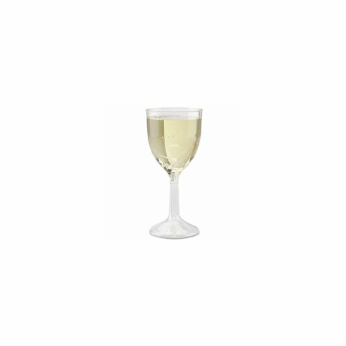 6 oz Classicware One-Piece Wine Glasses, Clear - 10 per Pack Perspective: front