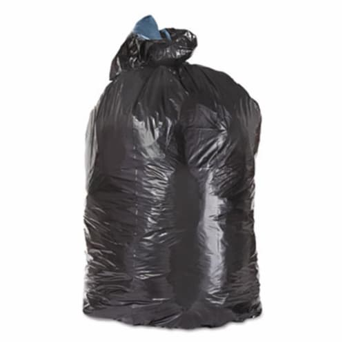 23 x 24 in. Low-Density Can Liners, 1 Mil, 10 gal - Black Perspective: front