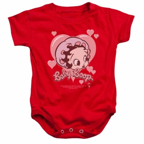 Boop-Baby Heart - Infant Snapsuit - Red&#44; Small 6 Months Perspective: front