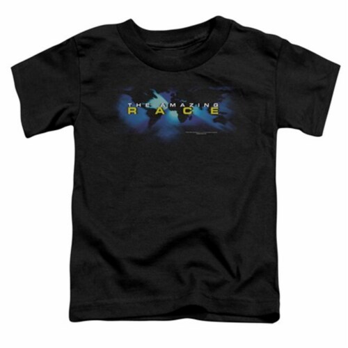 Amazing Race-Faded Globe - Short Sleeve Toddler Tee - Black&#44; Large 4T Perspective: front
