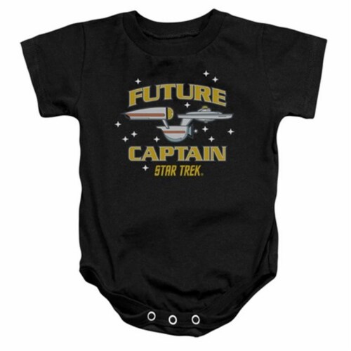 Star Trek-Future Captain - Infant Snapsuit - Black&#44; Extra Large 24 Mos Perspective: front