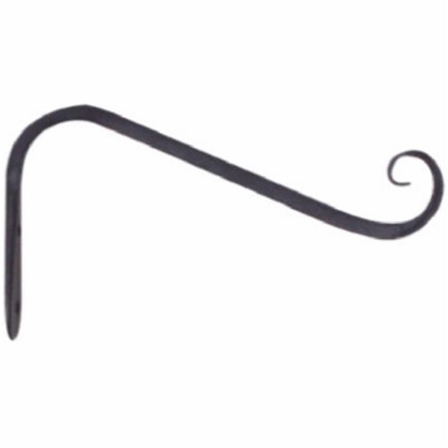 89405 5 in. Black Hanging Plant Bracket Forged Angled Hook Perspective: front