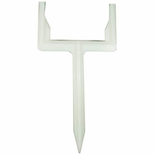 DOWNSPOUT GOALPOST 11 x 5 in. High Density Polyethylene Downspout Post, White Perspective: front