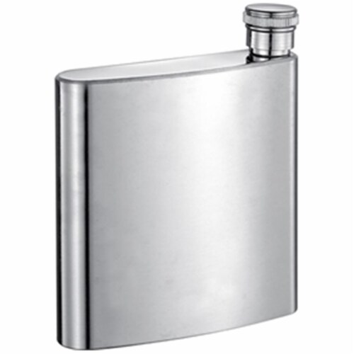 Sidecap 6 oz Brushed Stainless Steel Liquor Flask Perspective: front