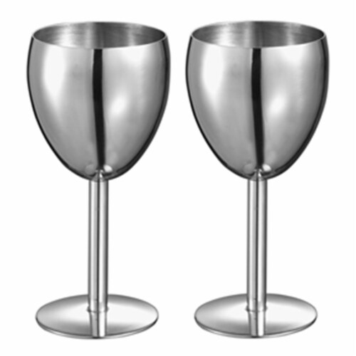 Antoinette Stainless Steel Wine Glass - Set of 2 Perspective: front