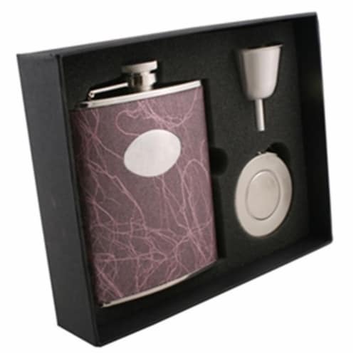 Lighting Stainless Steel 6 oz Stellar Flask Gift Set Perspective: front