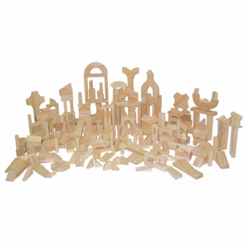 Hard Maple Blocks - Classroom Set With 24 Shapes And 372 Pieces Perspective: front