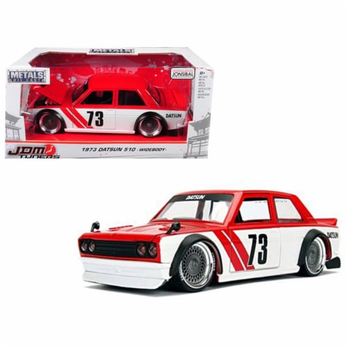 1 isto 24 1973 Datsun 510 Widebody No. 73 JDM Tuners Diecast Model Car Red 1 Pick n Save