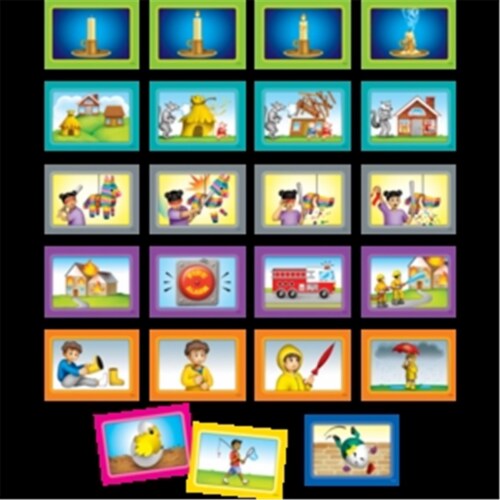 4 Scene Sequencing Pocket Chart Cards Perspective: front